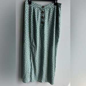 june & hudson Green Floral Midi Skirt